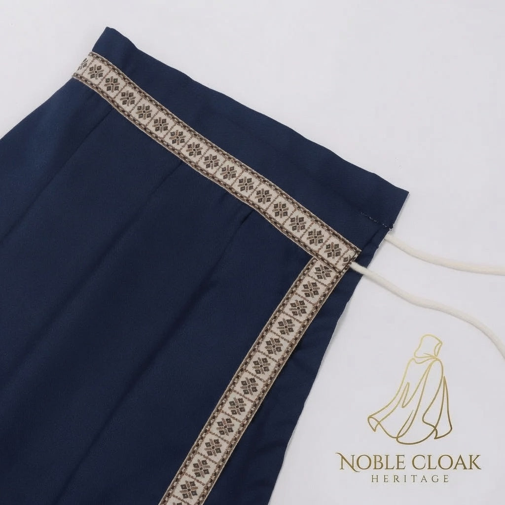 Navy Blue Medieval Half Shoulder Cape | Short LARP Cape for Renaissance Fairs & Cosplay