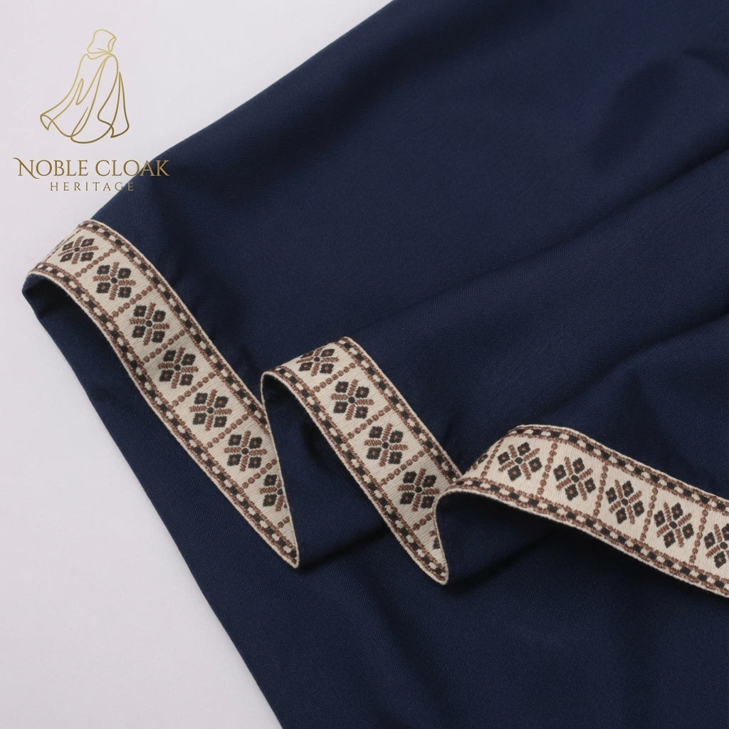 Navy Blue Medieval Half Shoulder Cape | Short LARP Cape for Renaissance Fairs & Cosplay