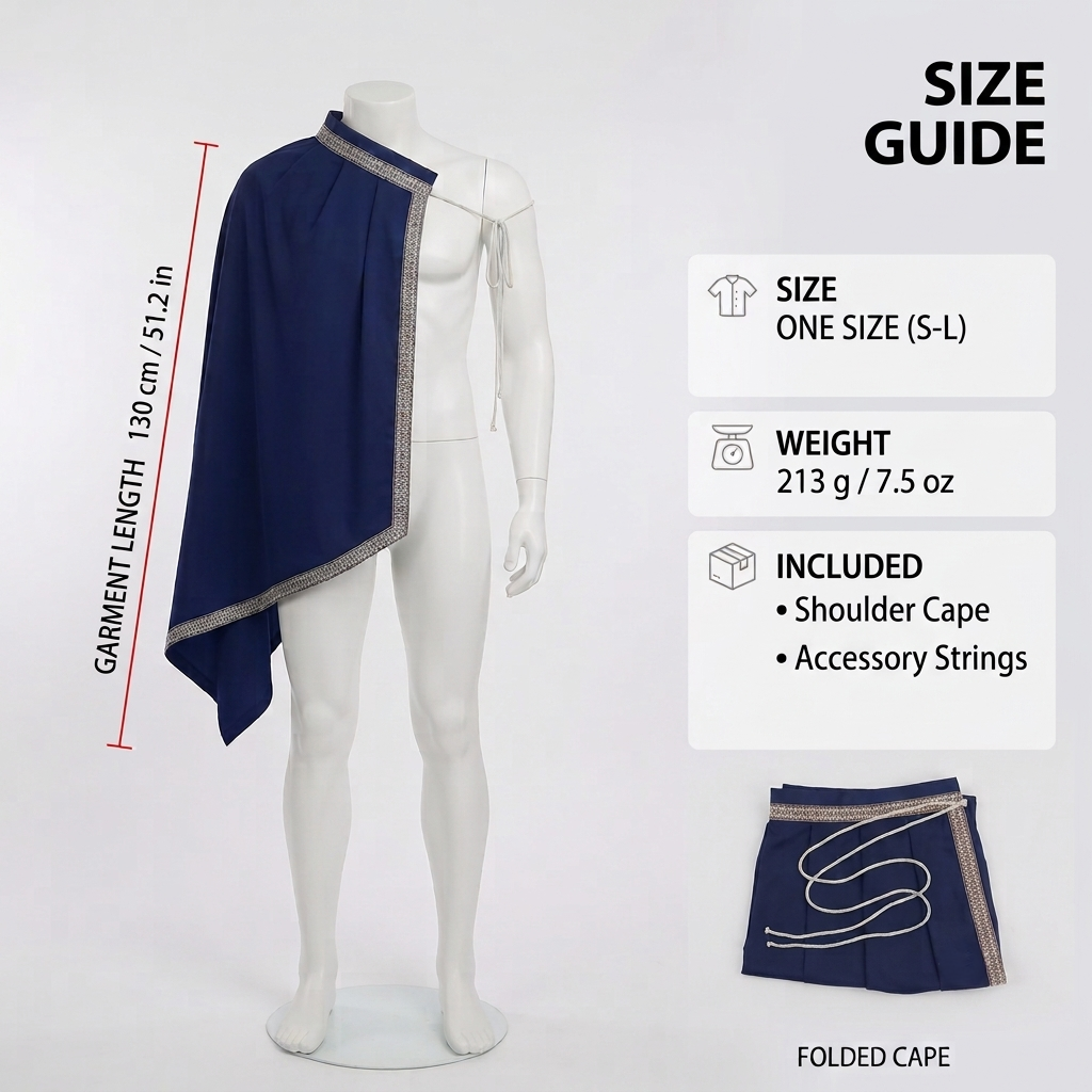 Navy Blue Medieval Half Shoulder Cape | Short LARP Cape for Renaissance Fairs & Cosplay