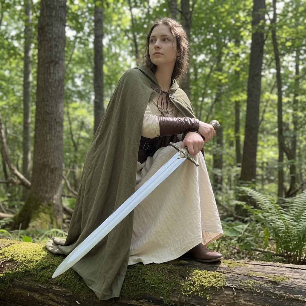 Linen Hooded Medieval Cloak | Lightweight LARP Cape for Renaissance Fairs & Noble Wear