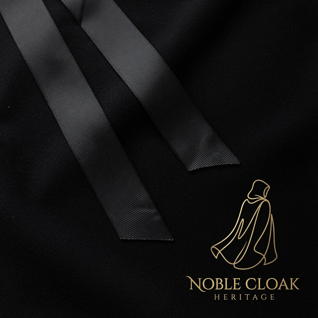 Black Medieval Cloak with Fur Collar | Full-Length LARP Cape for Women & Men