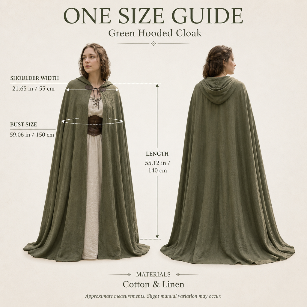 Linen Hooded Medieval Cloak | Lightweight LARP Cape for Renaissance Fairs & Noble Wear