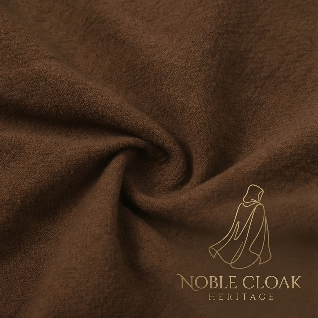 Brown Linen Hooded Medieval Cloak | Breathable LARP Cape for Renaissance Fairs & Cosplay