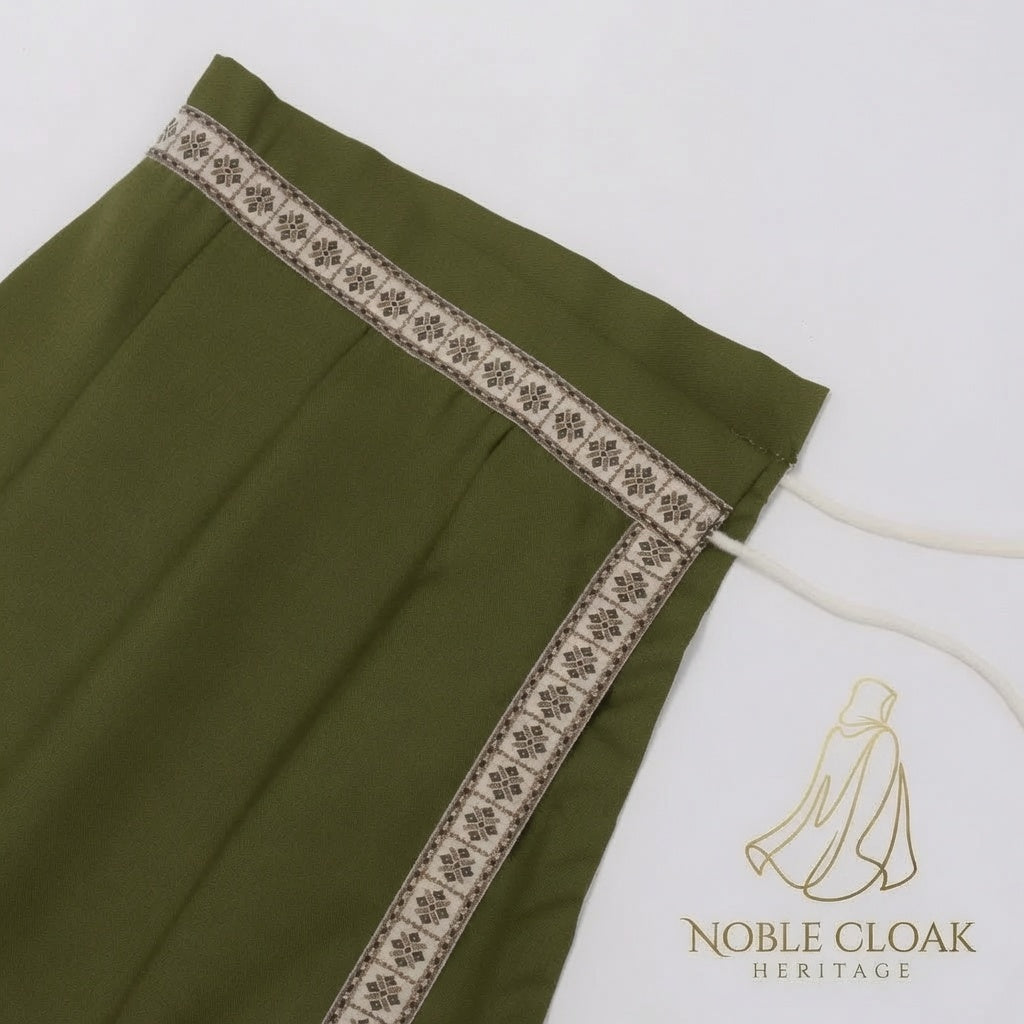 Green Medieval Half Shoulder Cape | Short LARP Cape for Renaissance Fairs & Cosplay