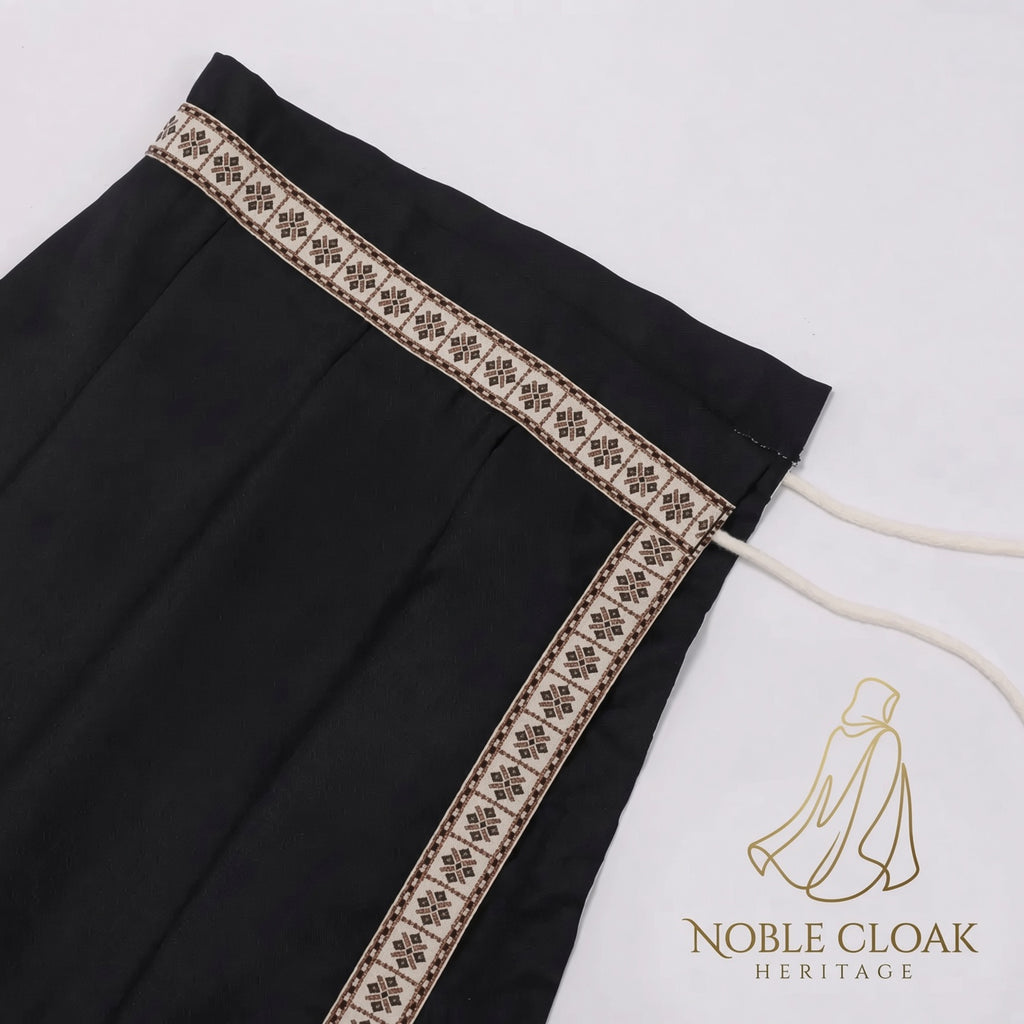 Black Medieval Half Shoulder Cape | Short LARP Cape for Cosplay & Renaissance Fairs