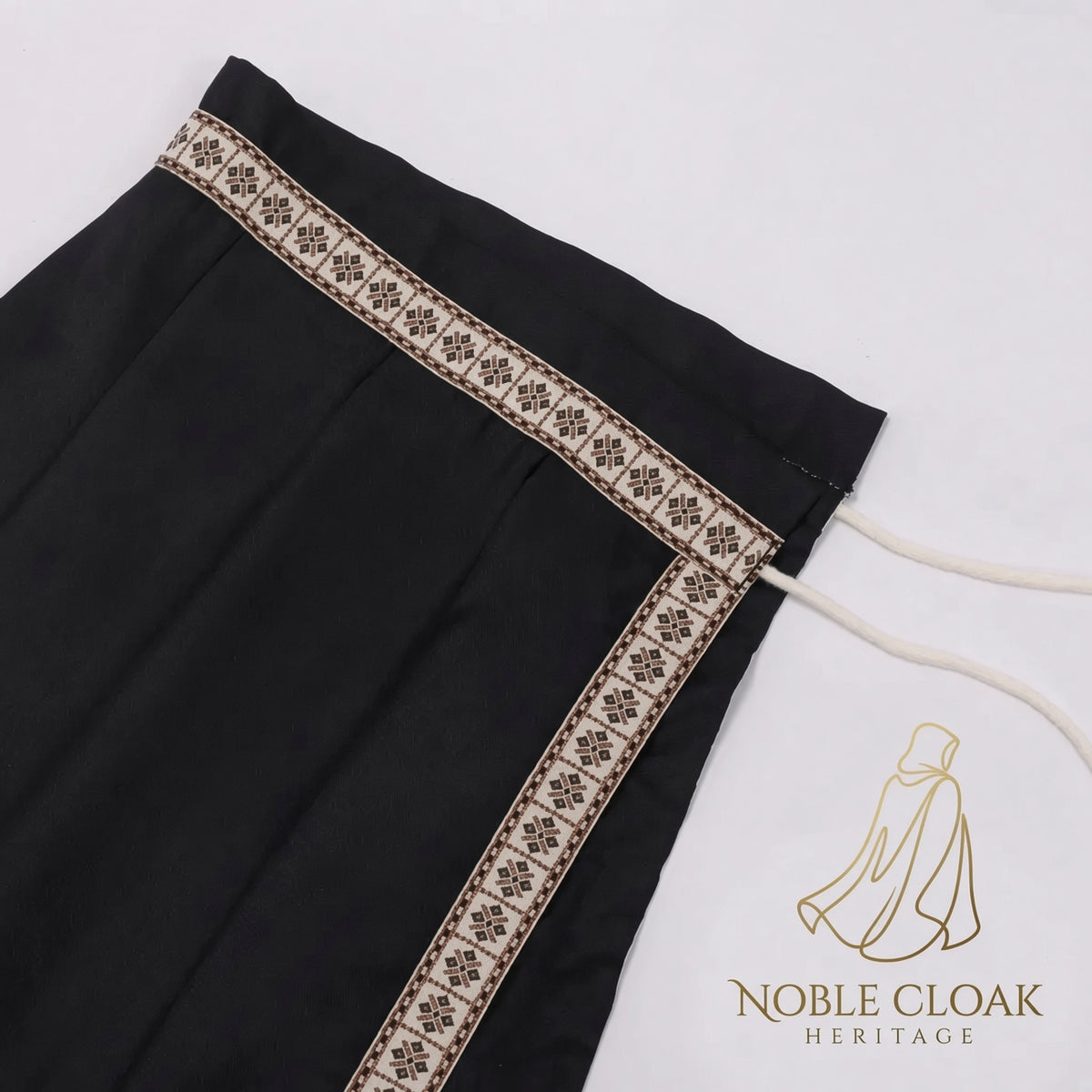 Black Medieval Half Shoulder Cape | Short LARP Cape for Cosplay & Renaissance Fairs